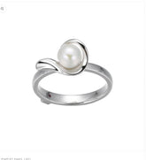 Silver Freshwater Pearl Ring- Size 7